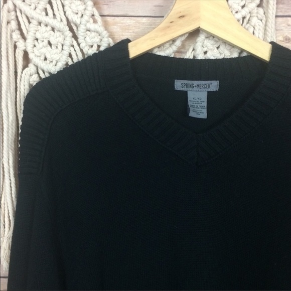 Spring + Mercer | Black Knit Pullover Sweater Top - Picture 2 of 6